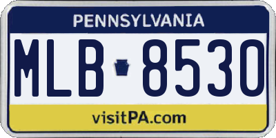 PA license plate MLB8530