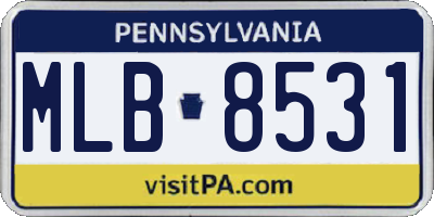 PA license plate MLB8531