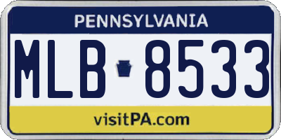PA license plate MLB8533