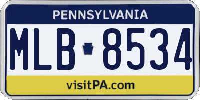 PA license plate MLB8534