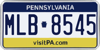 PA license plate MLB8545