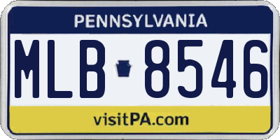PA license plate MLB8546