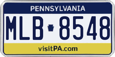 PA license plate MLB8548