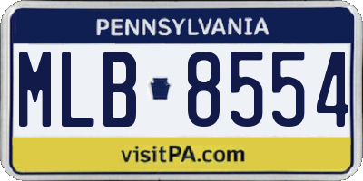 PA license plate MLB8554