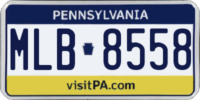 PA license plate MLB8558