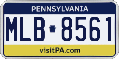 PA license plate MLB8561