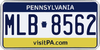 PA license plate MLB8562