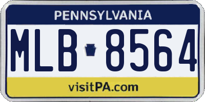 PA license plate MLB8564