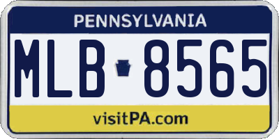 PA license plate MLB8565