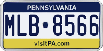 PA license plate MLB8566