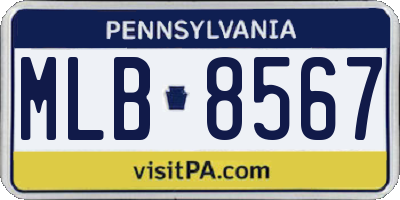 PA license plate MLB8567