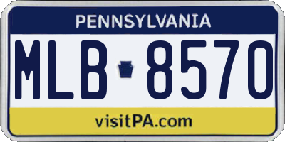 PA license plate MLB8570