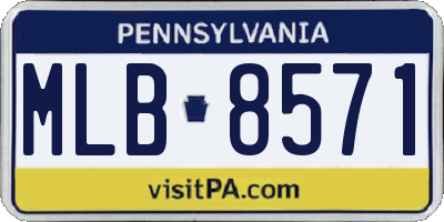 PA license plate MLB8571