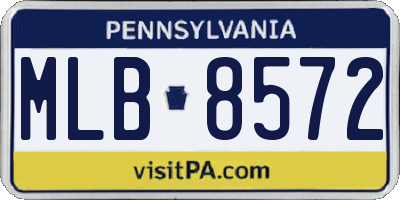 PA license plate MLB8572