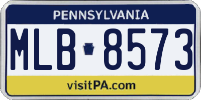 PA license plate MLB8573