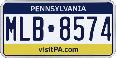 PA license plate MLB8574