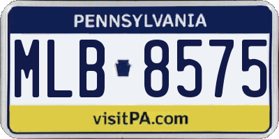 PA license plate MLB8575