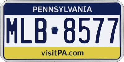 PA license plate MLB8577