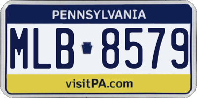 PA license plate MLB8579