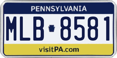PA license plate MLB8581