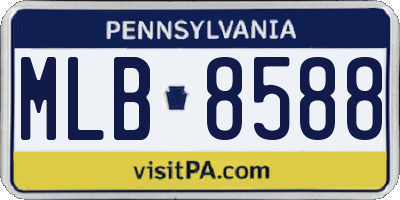 PA license plate MLB8588