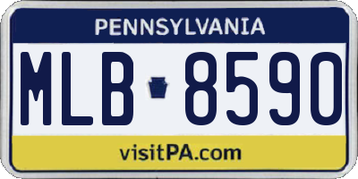 PA license plate MLB8590