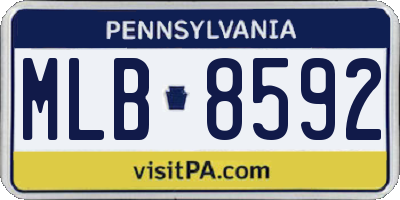 PA license plate MLB8592