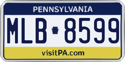 PA license plate MLB8599