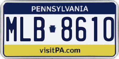 PA license plate MLB8610