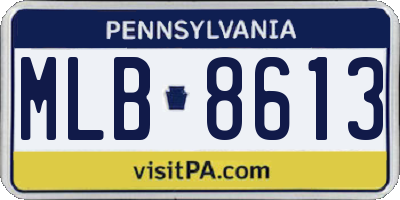 PA license plate MLB8613