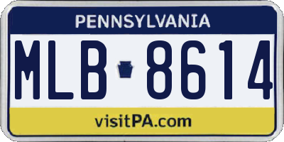PA license plate MLB8614