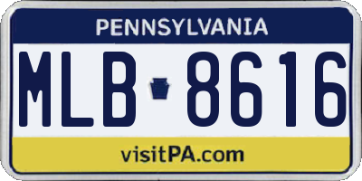 PA license plate MLB8616