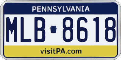 PA license plate MLB8618