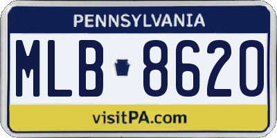 PA license plate MLB8620