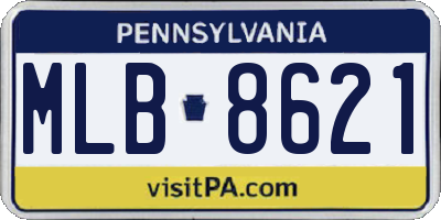 PA license plate MLB8621