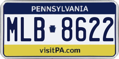 PA license plate MLB8622