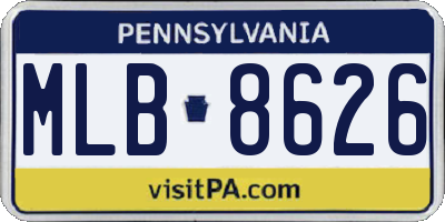 PA license plate MLB8626