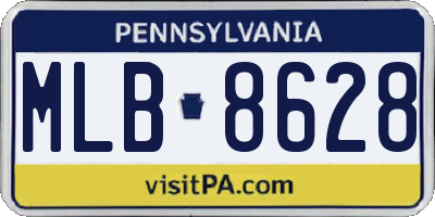 PA license plate MLB8628