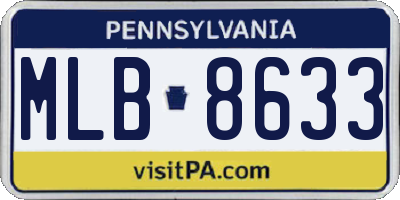 PA license plate MLB8633