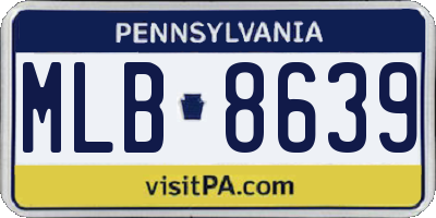 PA license plate MLB8639