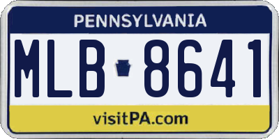 PA license plate MLB8641
