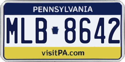 PA license plate MLB8642