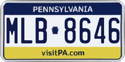 PA license plate MLB8646