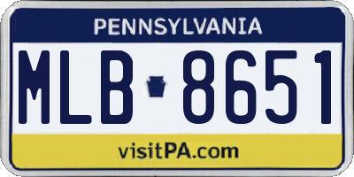 PA license plate MLB8651