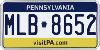 PA license plate MLB8652