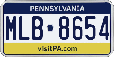 PA license plate MLB8654