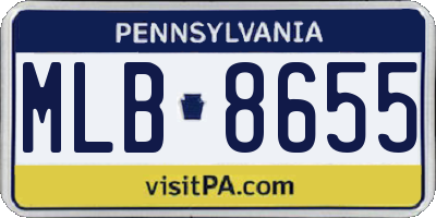 PA license plate MLB8655
