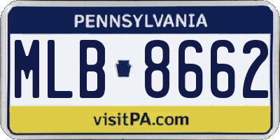 PA license plate MLB8662
