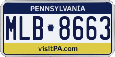 PA license plate MLB8663