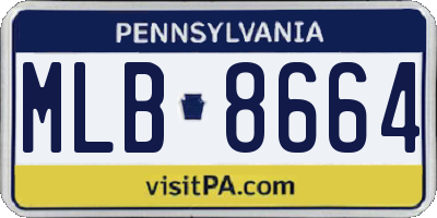 PA license plate MLB8664